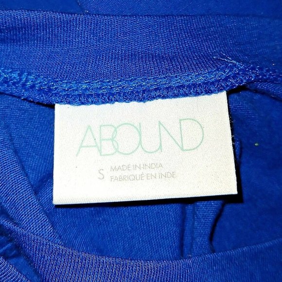 ABOUND Womens Top Size Small Blue Crew Neck Flutter Ruffle Sleeve Banded… - Picture 5 of 6